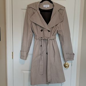 Calvin Klein knee length belted trenchcoat, GUC, L